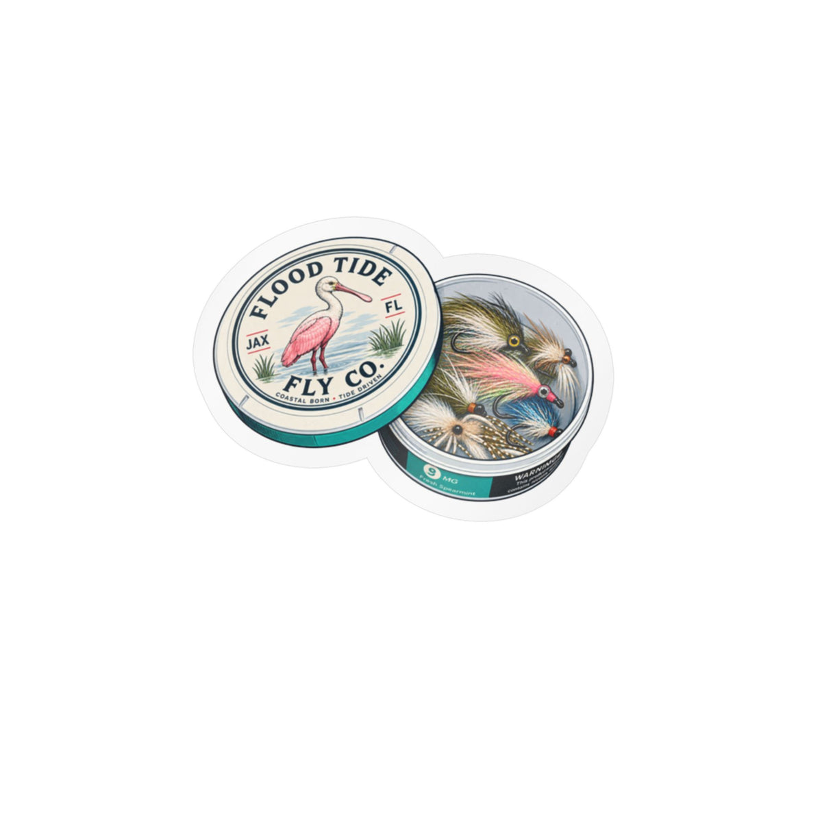 Fly Pouches 9mg — Flood Tide Fly Co. Kiss-Cut Decal