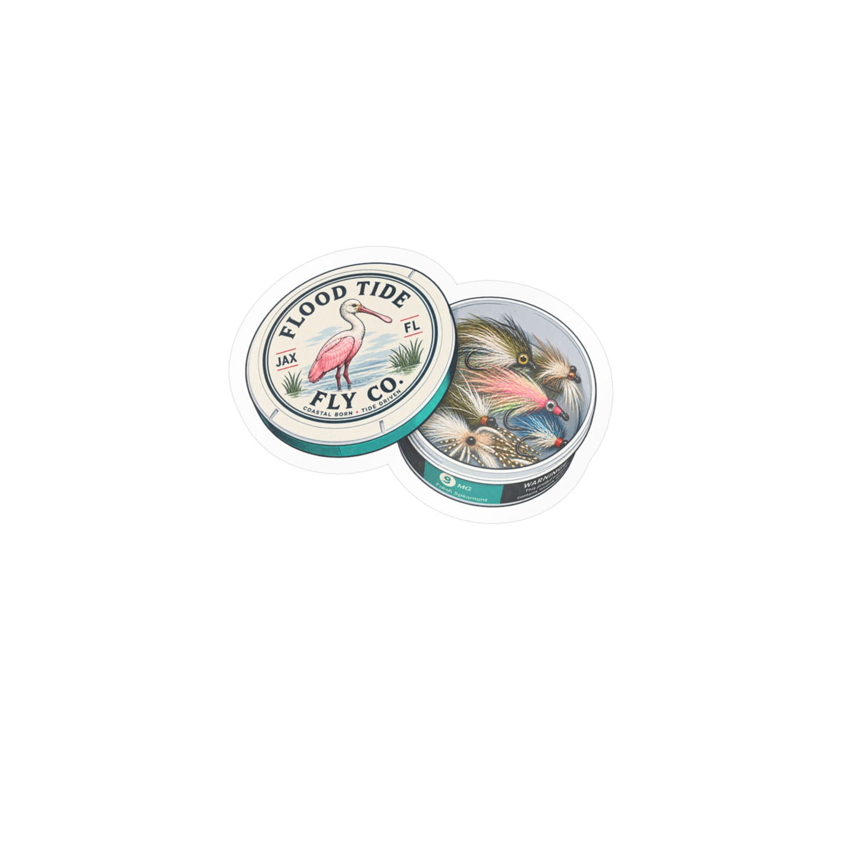 Fly Pouches 9mg — Flood Tide Fly Co. Kiss-Cut Decal