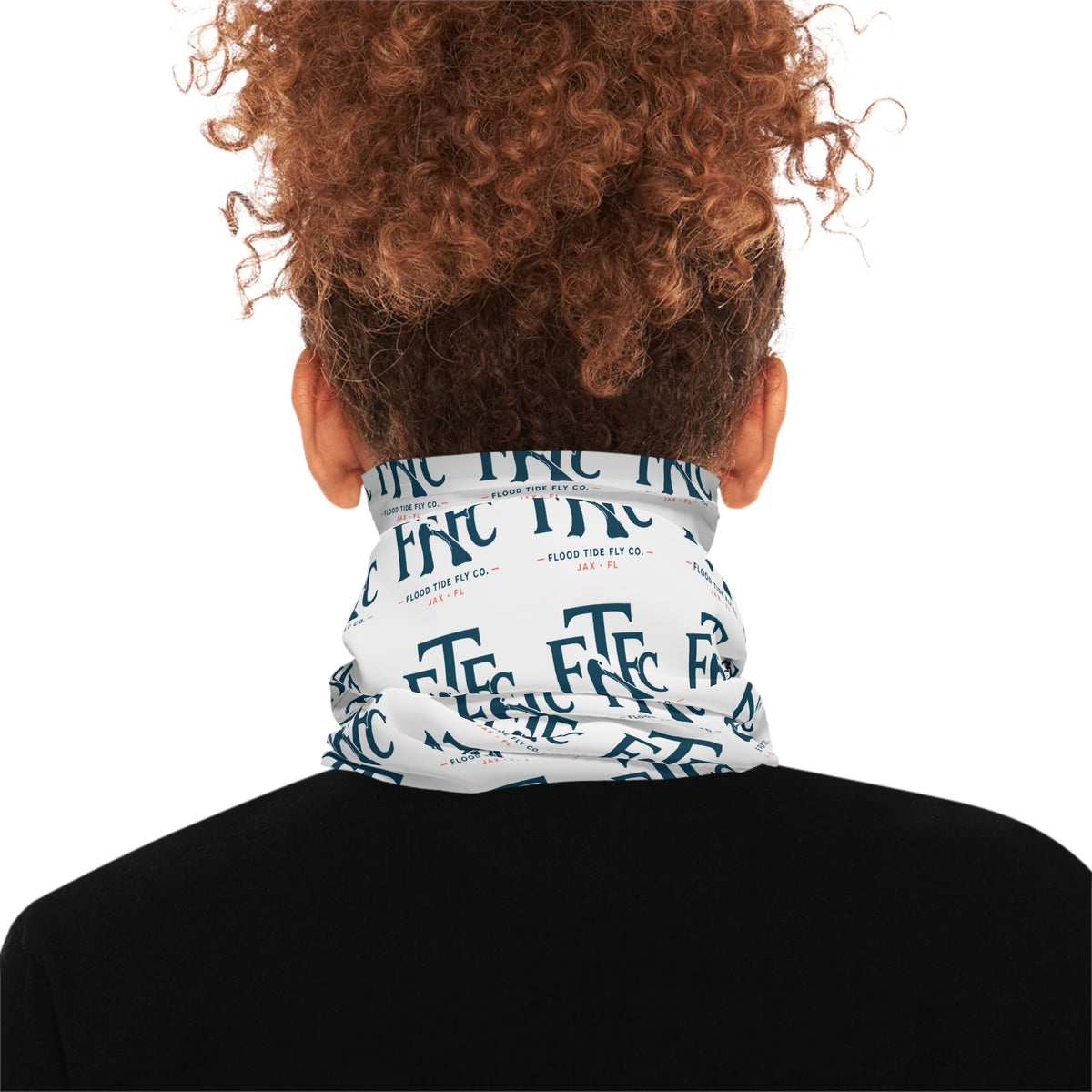 Monogram Pattern Neck Gaiter — Repeating 'FTC' Logo Lightweight Face Cover