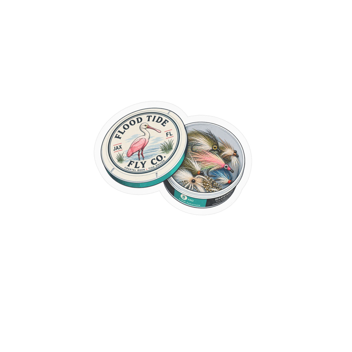 Fly Pouches 9mg — Flood Tide Fly Co. Kiss-Cut Decal