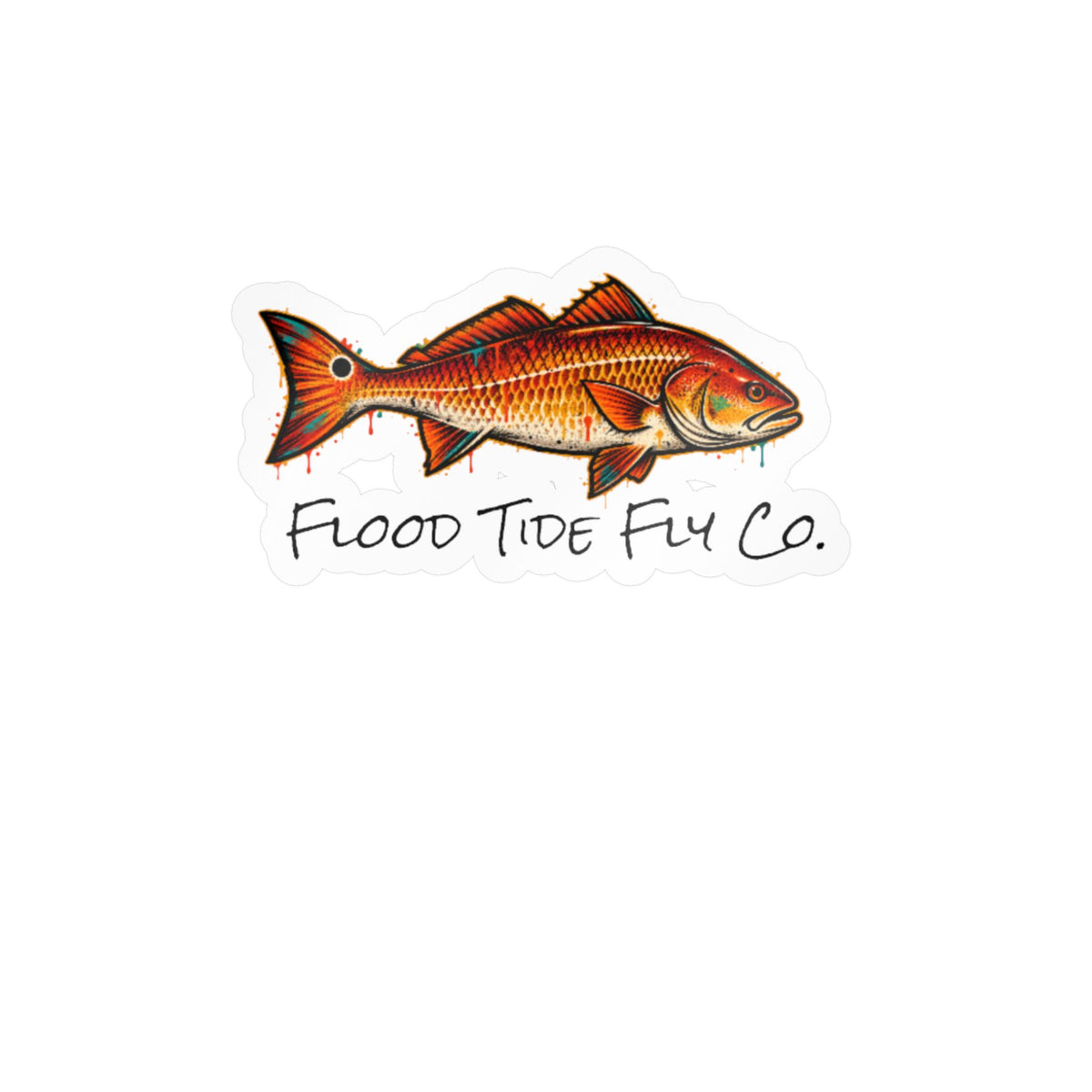 Redfish – Flood Tide Fly Co. Kiss-Cut Vinyl Decal