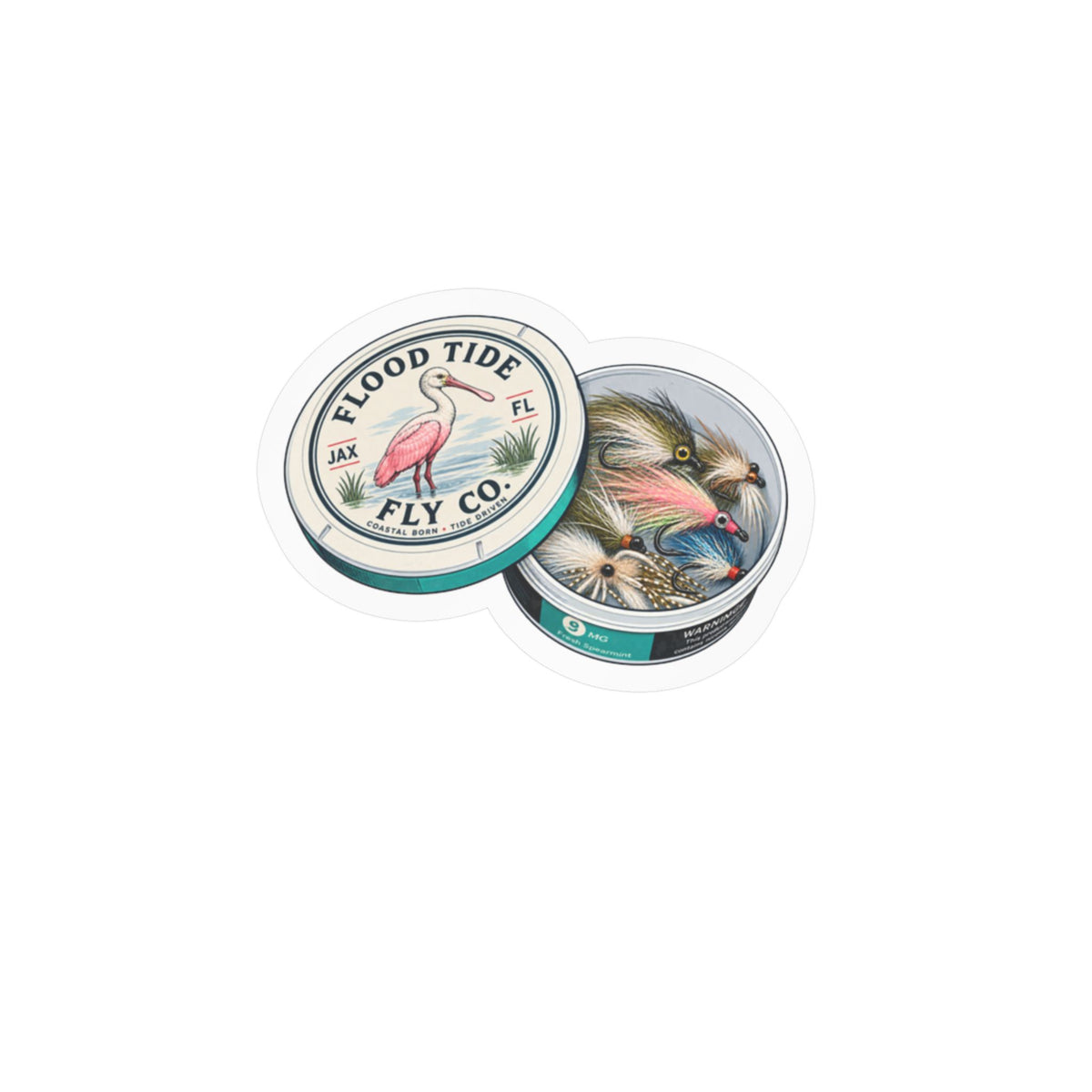 Fly Pouches 9mg — Flood Tide Fly Co. Kiss-Cut Decal